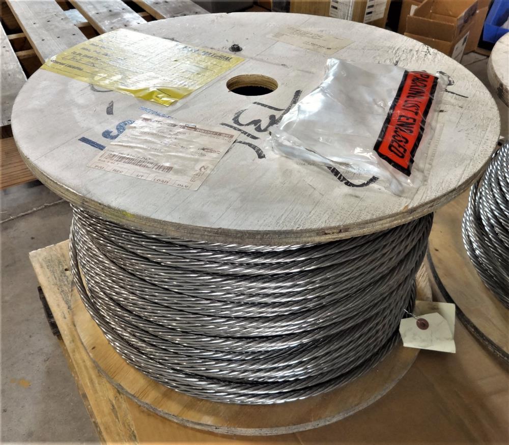 ALPS 1x7 STRAND 3/8" 316 STAINLESS STEEL MESSENGER WIRE ROPE - 50 FT LENGTH CUTS